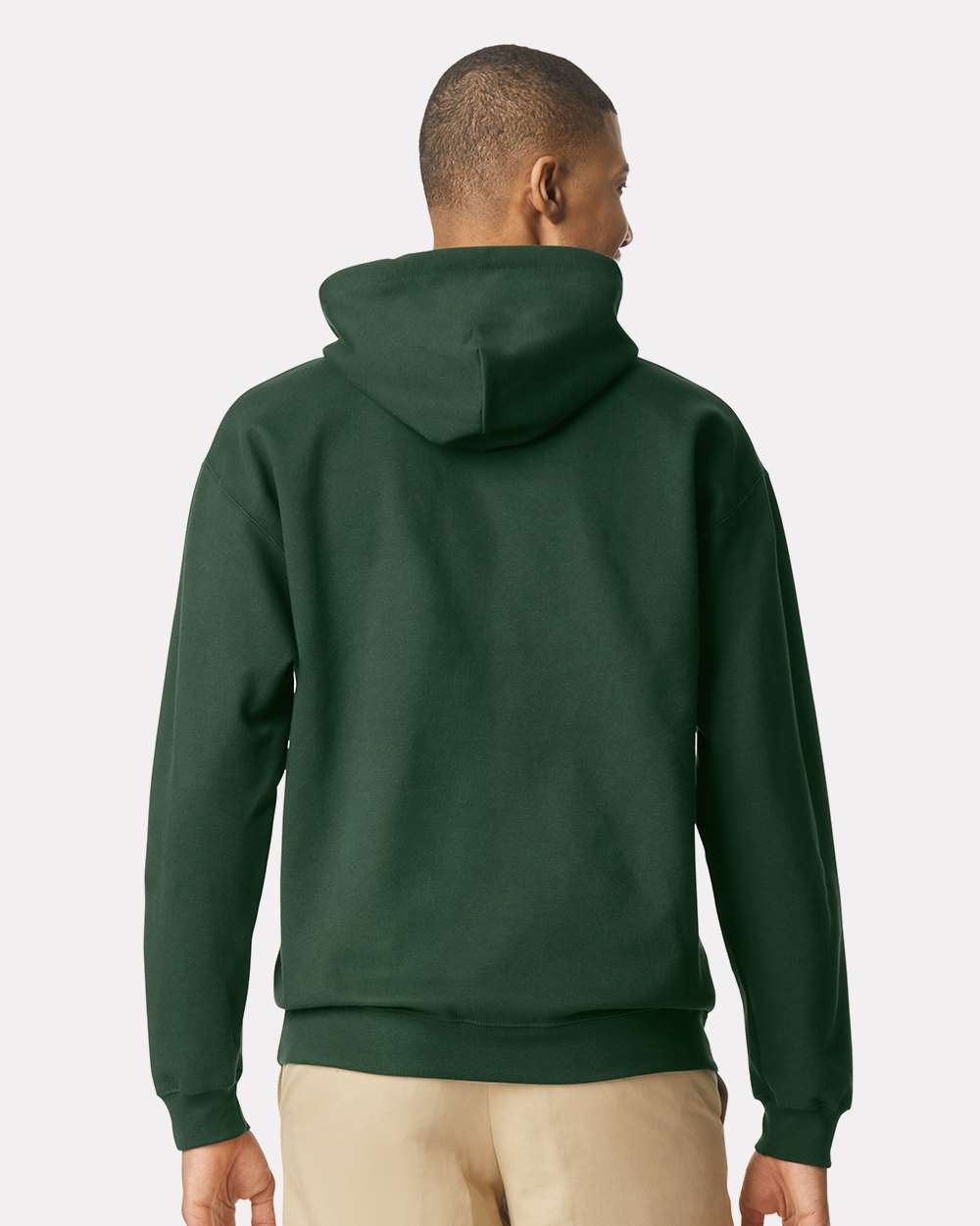 Unisex Softstyle® Midweight Hooded Sweatshirt - OnModelBack - B24160543 - Forest Green