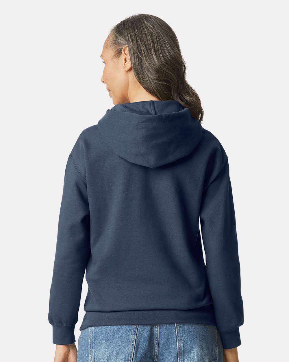 Unisex Softstyle® Midweight Hooded Sweatshirt - OnModelBack - B24160633 - Blue Dusk