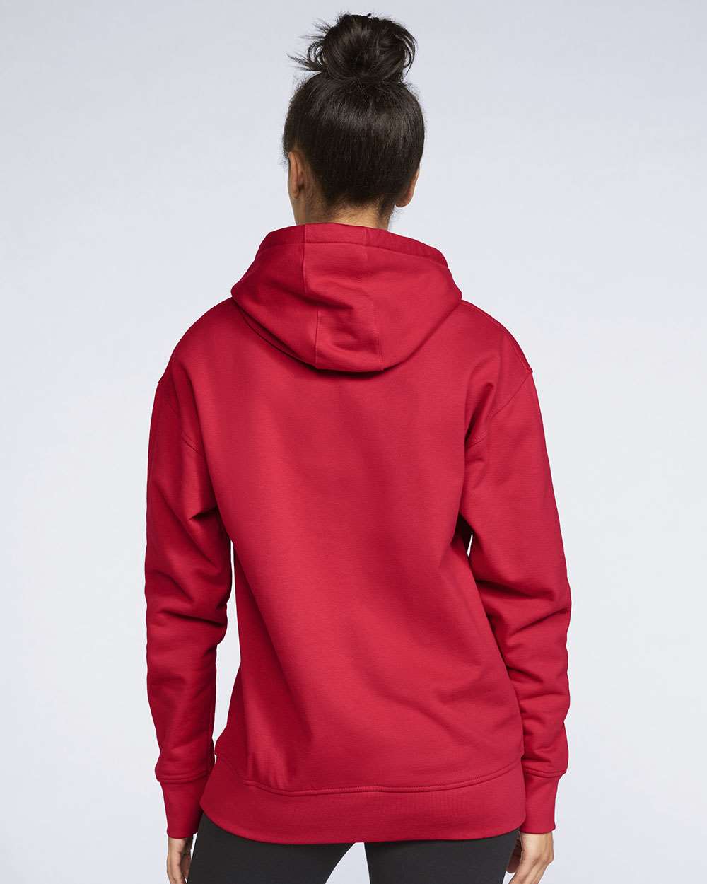 Unisex Softstyle® Midweight Hooded Sweatshirt - OnModelBack - B24160703 - Red