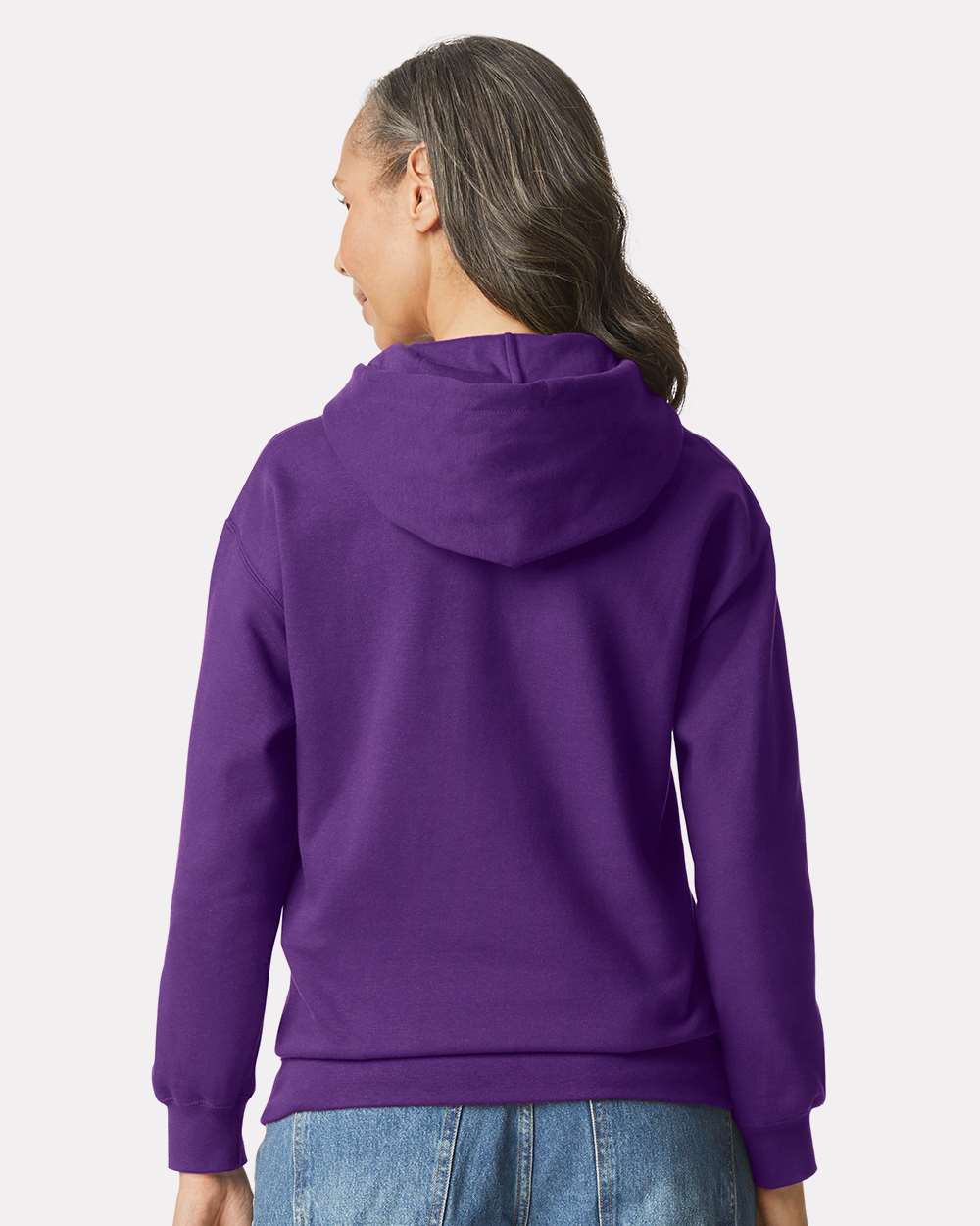 Unisex Softstyle® Midweight Hooded Sweatshirt - OnModelBack - B24160973 - Purple