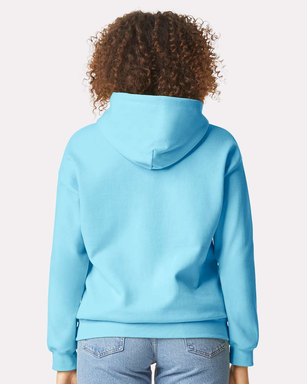 Unisex Softstyle® Midweight Hooded Sweatshirt - OnModelBack - B24160983 - Sky