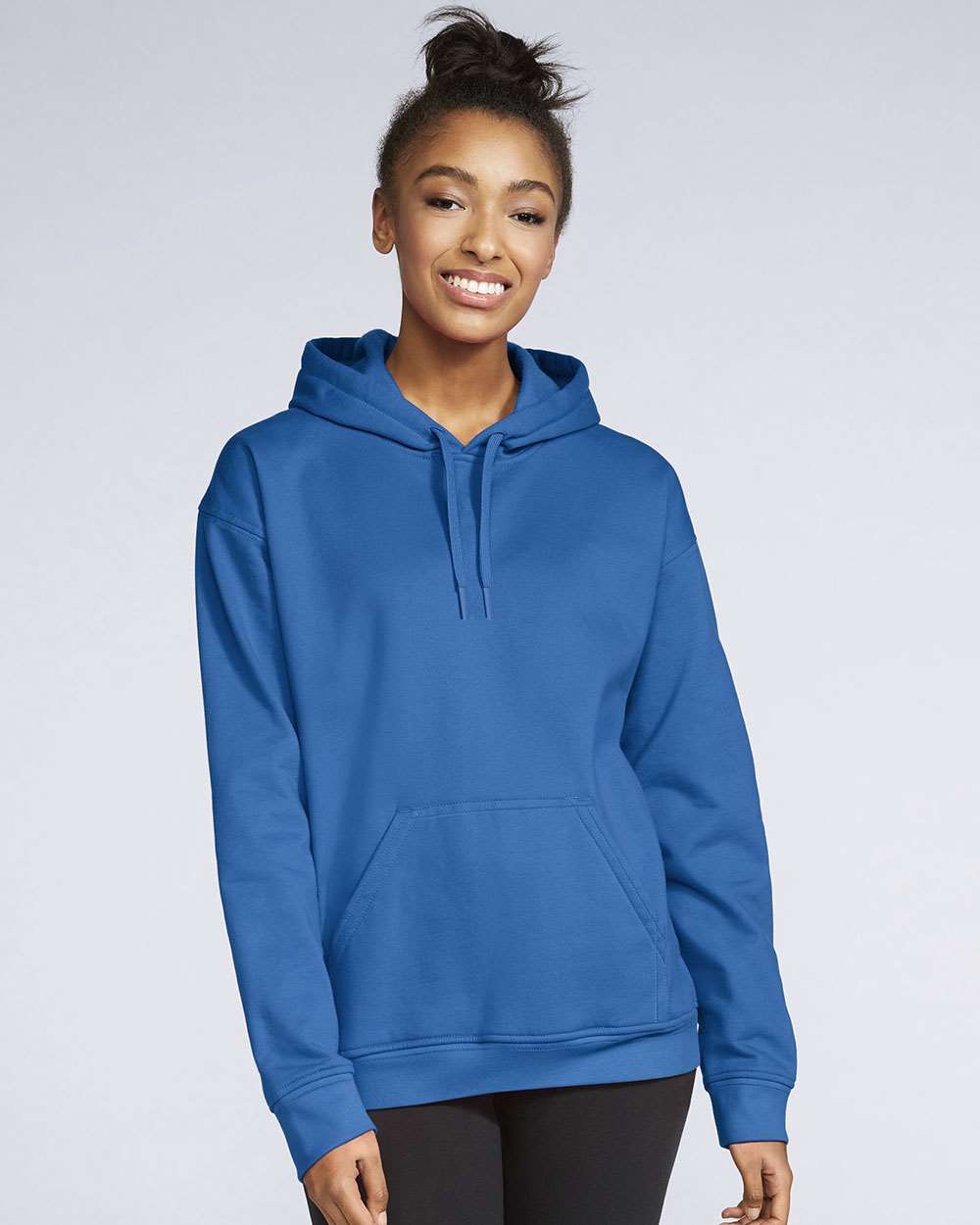 Unisex Softstyle® Midweight Hooded Sweatshirt - OnModelFront - B24160753 - Royal