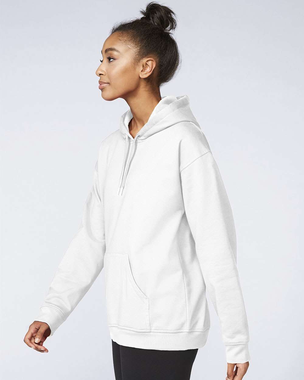 Unisex Softstyle® Midweight Hooded Sweatshirt - OnModelSide - B24160003 - White