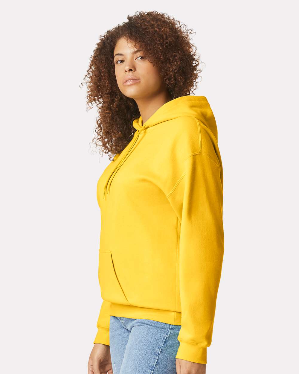 Unisex Softstyle® Midweight Hooded Sweatshirt - OnModelSide - B24160123 - Daisy
