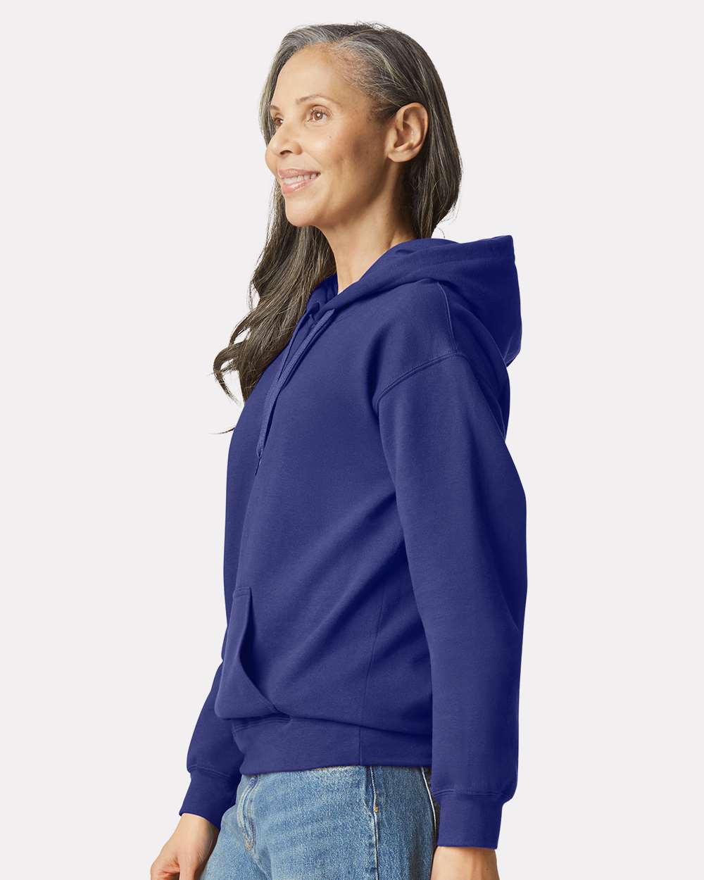 Unisex Softstyle® Midweight Hooded Sweatshirt - OnModelSide - B24160423 - Cobalt