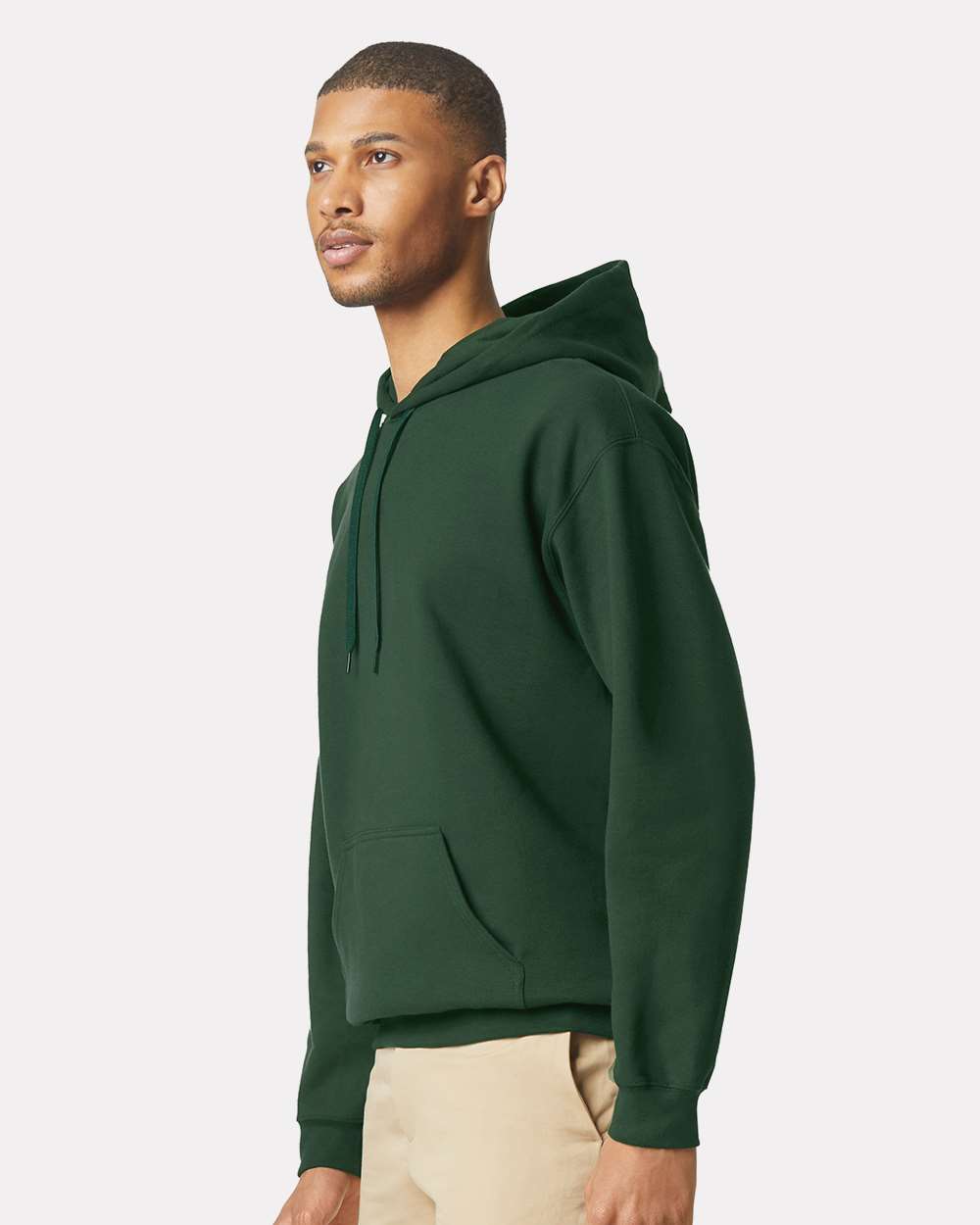 Unisex Softstyle® Midweight Hooded Sweatshirt - OnModelSide - B24160543 - Forest Green