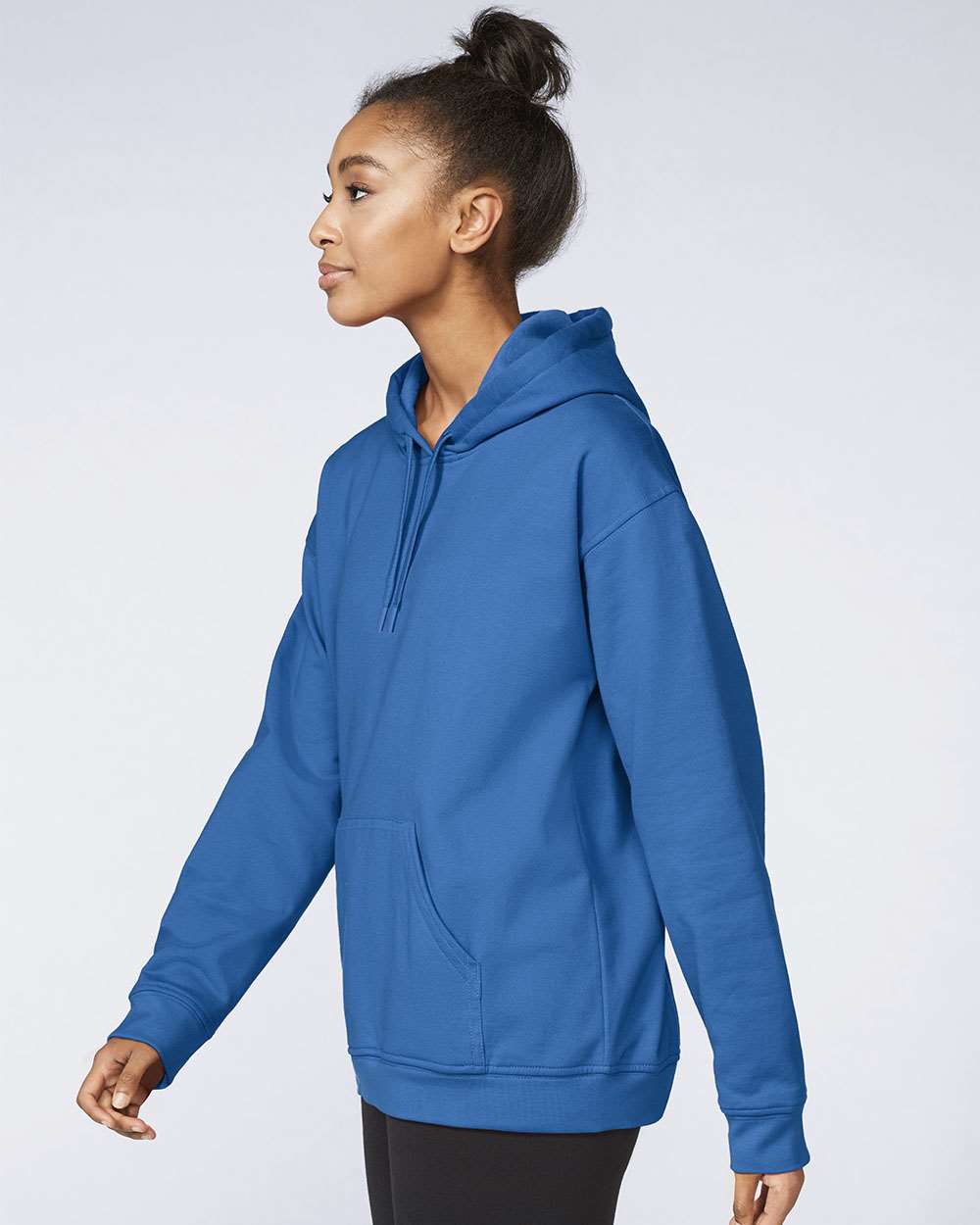 Unisex Softstyle® Midweight Hooded Sweatshirt - OnModelSide - B24160753 - Royal