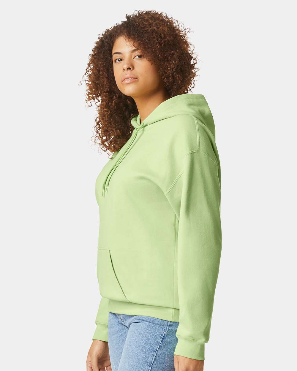 Unisex Softstyle® Midweight Hooded Sweatshirt - OnModelSide - B24160933 - Pistachio