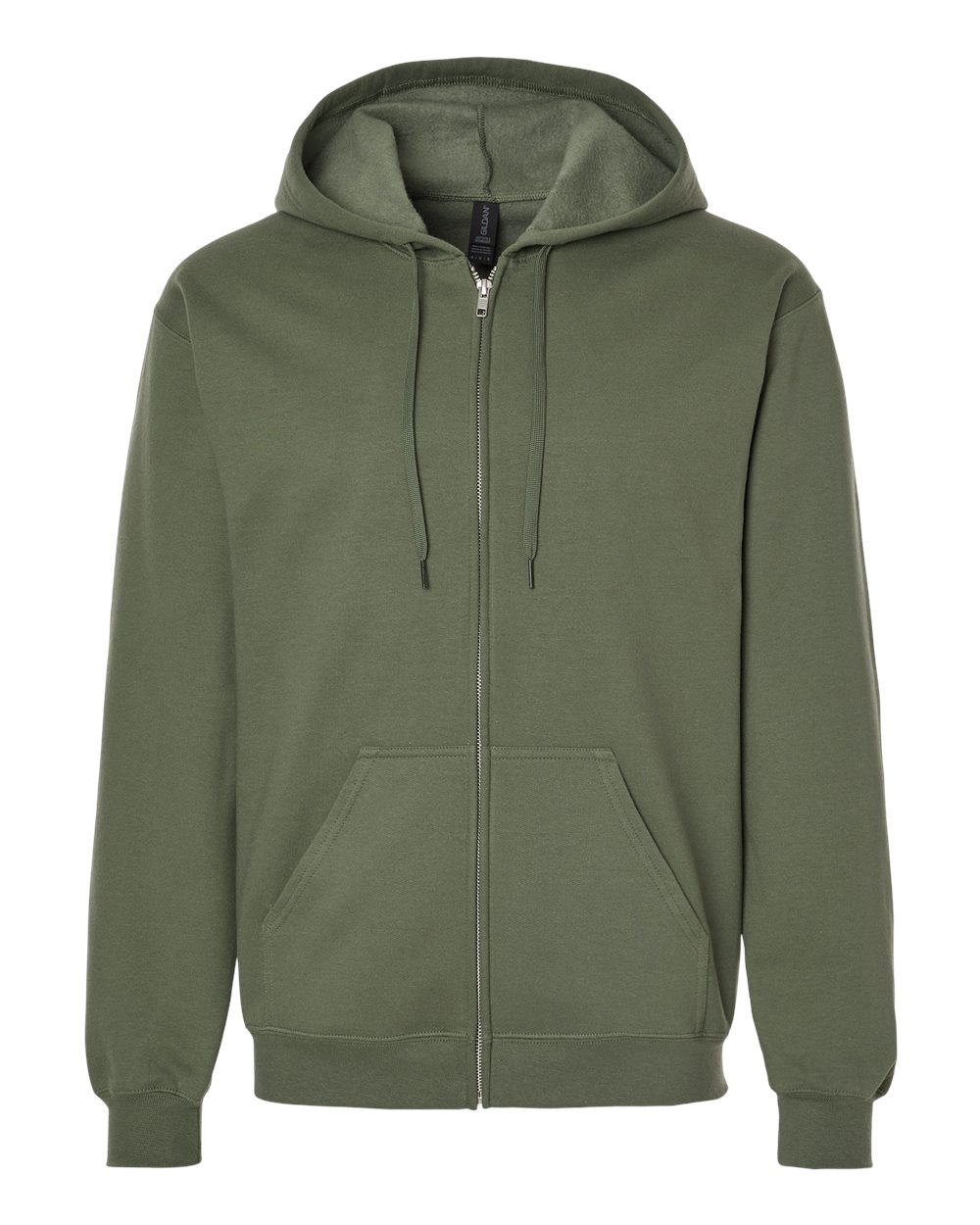 Unisex Softstyle® Full-Zip Hooded Sweatshirt - Front - B24260493 - Military Green