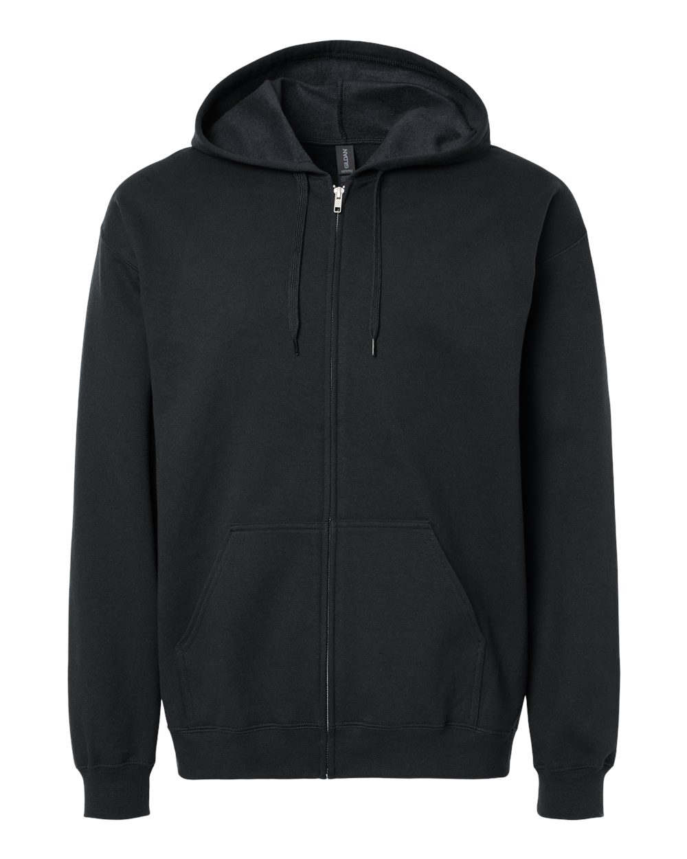 Unisex Softstyle® Full-Zip Hooded Sweatshirt - Front - B24260503 - Black