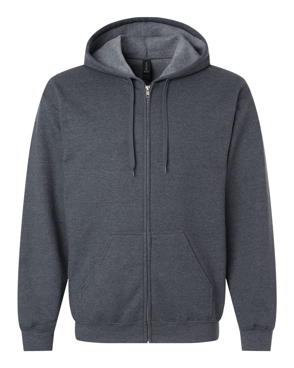 Unisex Softstyle® Full-Zip Hooded Sweatshirt - Front - B24260593 - Dark Heather