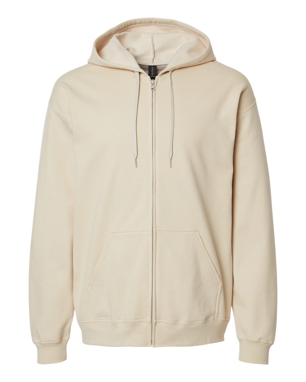 Unisex Softstyle® Full-Zip Hooded Sweatshirt - Front - B24260703 - Sand