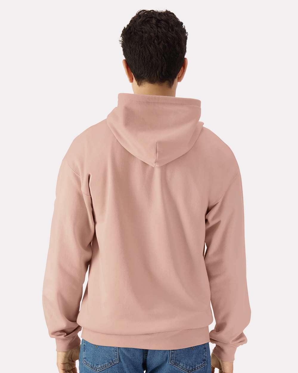 Unisex Softstyle® Full-Zip Hooded Sweatshirt - OnModelBack - B24260303 - Dusty Rose