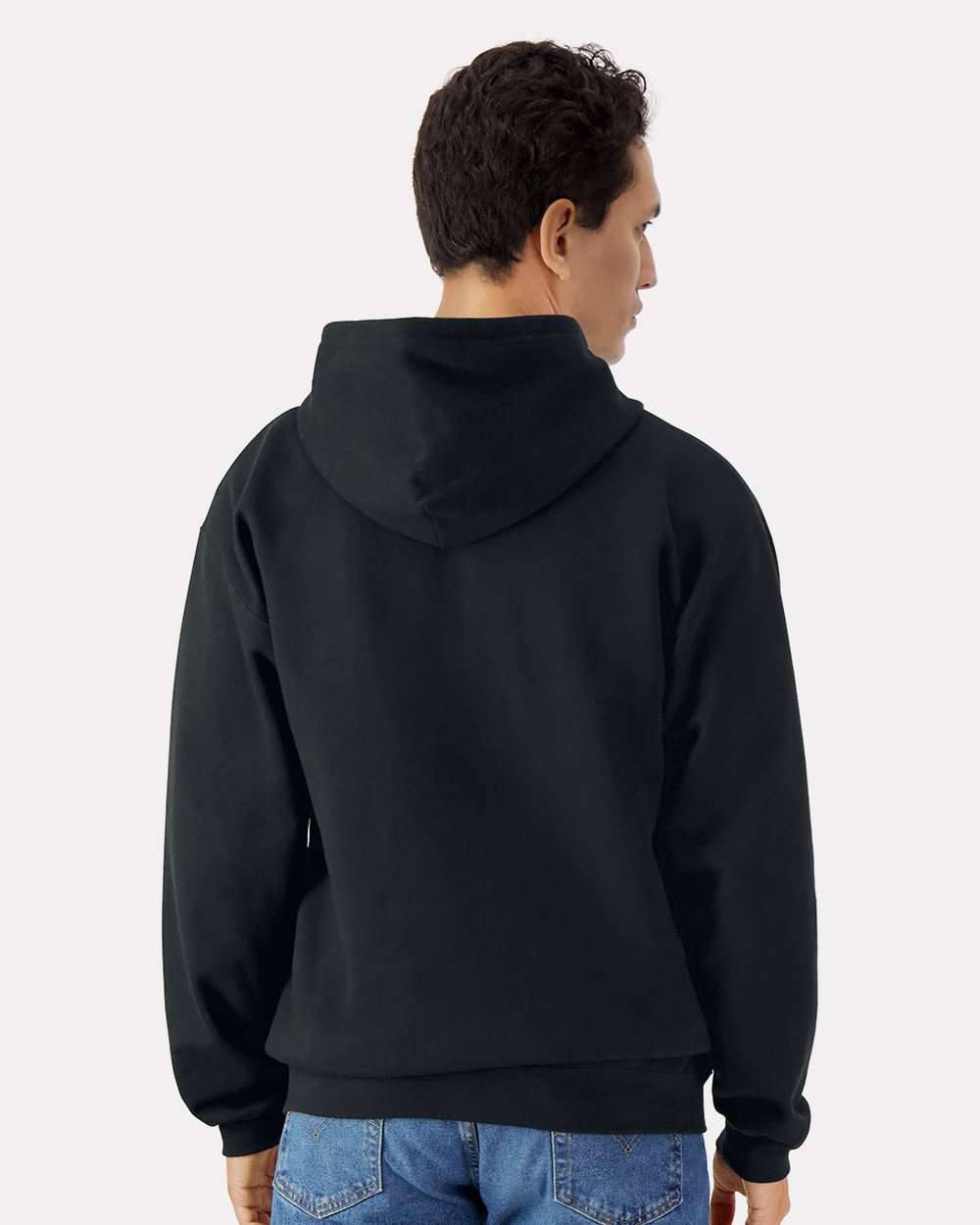 Unisex Softstyle® Full-Zip Hooded Sweatshirt - OnModelBack - B24260503 - Black