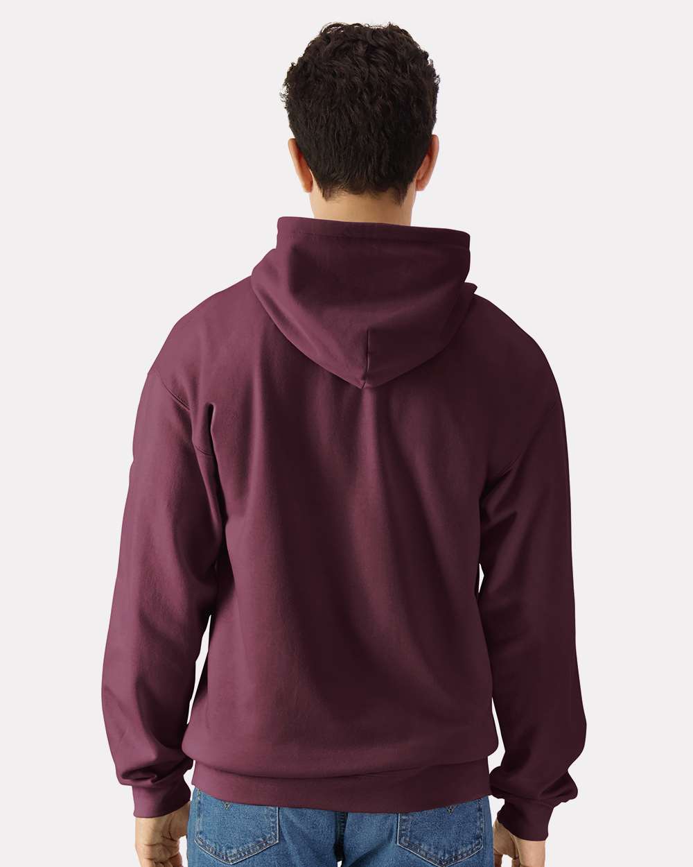 Unisex Softstyle® Full-Zip Hooded Sweatshirt - OnModelBack - B24260533 - Maroon