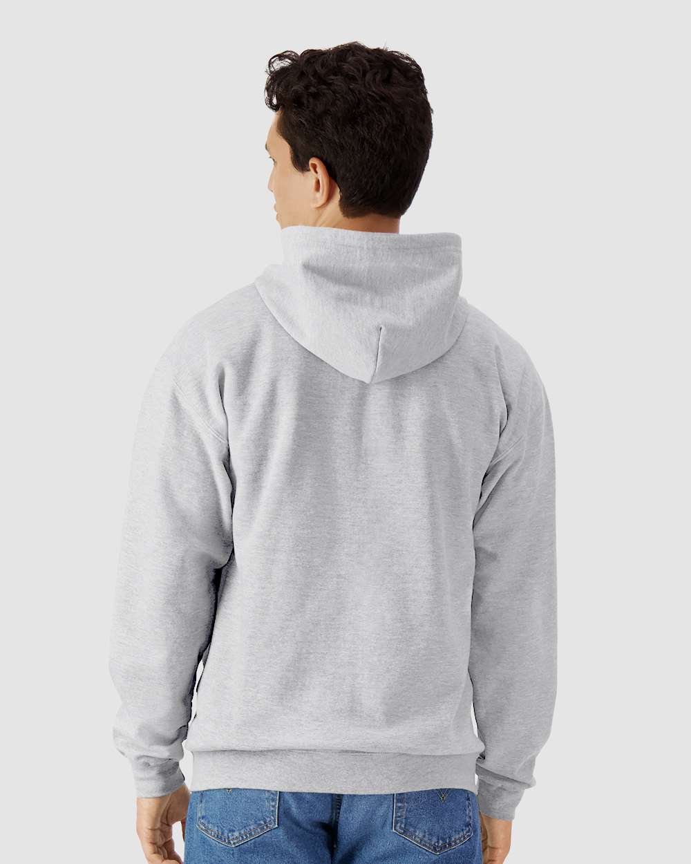 Unisex Softstyle® Full-Zip Hooded Sweatshirt - OnModelBack - B24260583 - Sport Grey