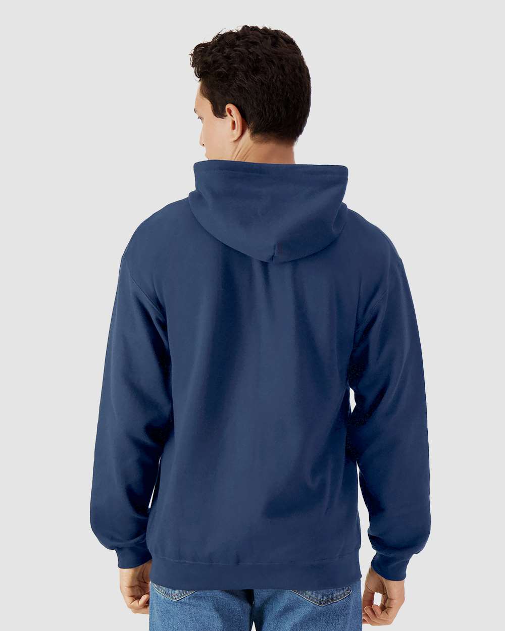 Unisex Softstyle® Full-Zip Hooded Sweatshirt - OnModelBack - B24260653 - Navy