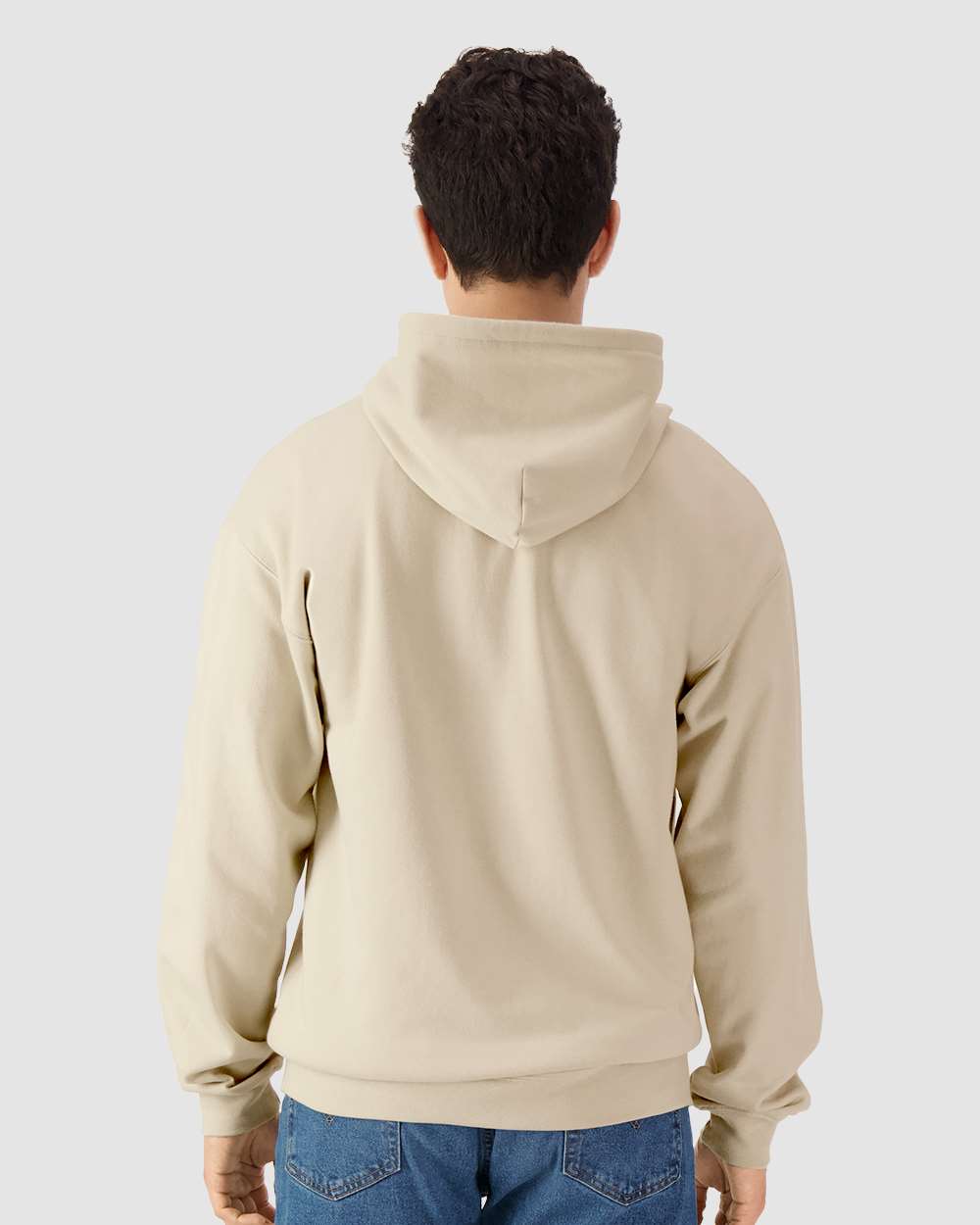 Unisex Softstyle® Full-Zip Hooded Sweatshirt - OnModelBack - B24260703 - Sand