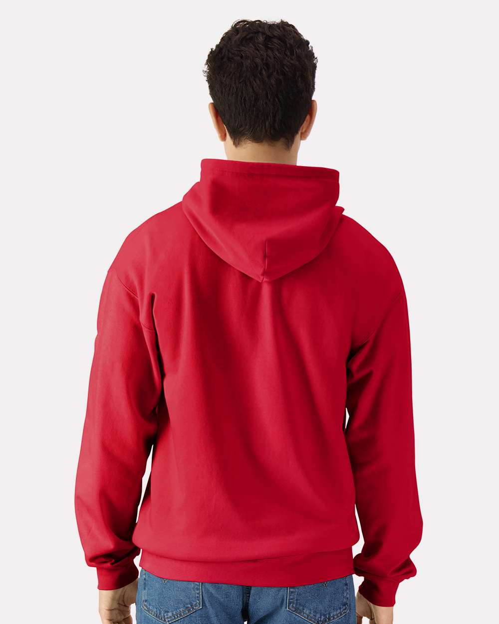 Unisex Softstyle® Full-Zip Hooded Sweatshirt - OnModelBack - B24260713 - Red