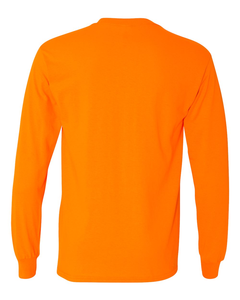 Men's Heavy Cotton™ Long Sleeve T-Shirt - Back - B04060153 - Safety Orange