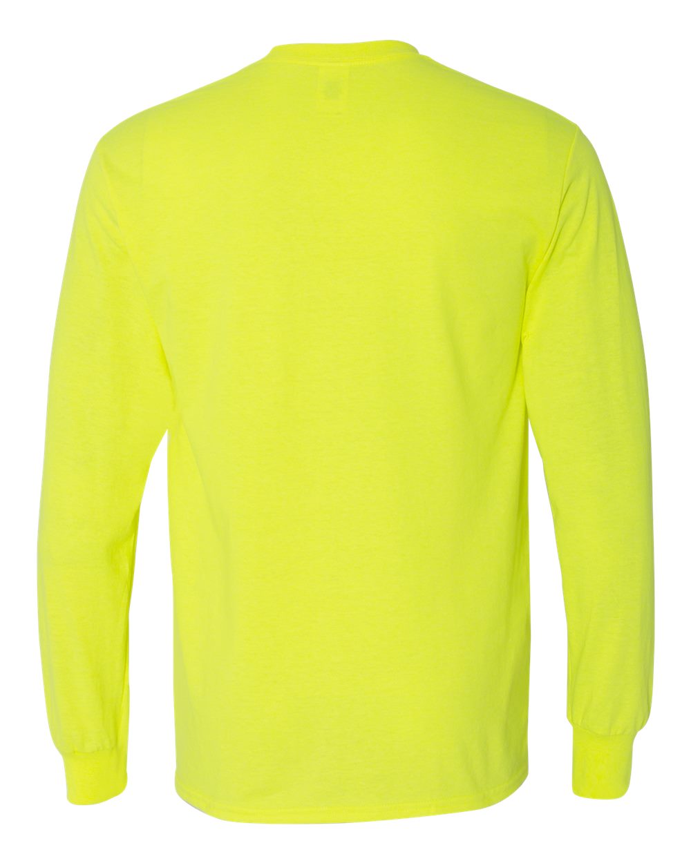 Men's Heavy Cotton™ Long Sleeve T-Shirt - Back - B04060163 - Safety Green
