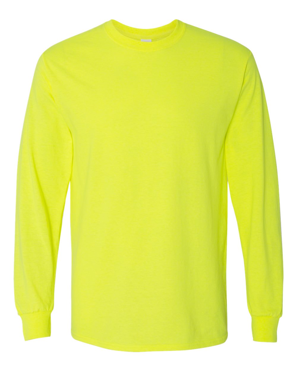 Men's Heavy Cotton™ Long Sleeve T-Shirt - Front - B04060163 - Safety Green