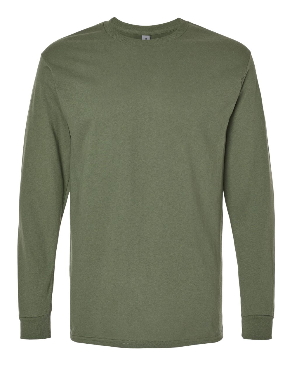 Men's Heavy Cotton™ Long Sleeve T-Shirt - Front - B04060513 - Military Green