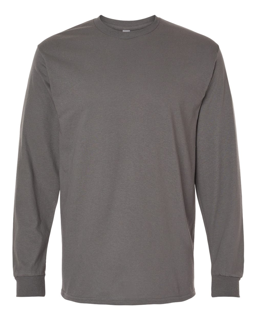 Men's Heavy Cotton™ Long Sleeve T-Shirt - Front - B04060593 - Charcoal