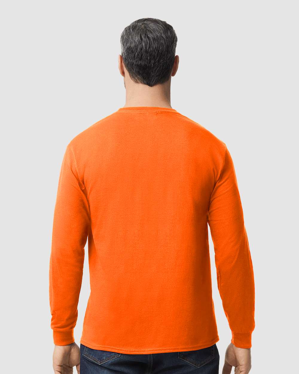 Men's Heavy Cotton™ Long Sleeve T-Shirt - OnModelBack - B04060663 - Orange