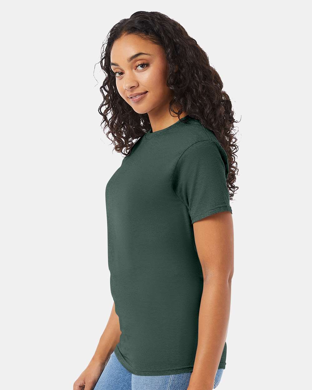 Essential-T T-Shirt - OnModelSide - B00000073 - Athletic Dark Green