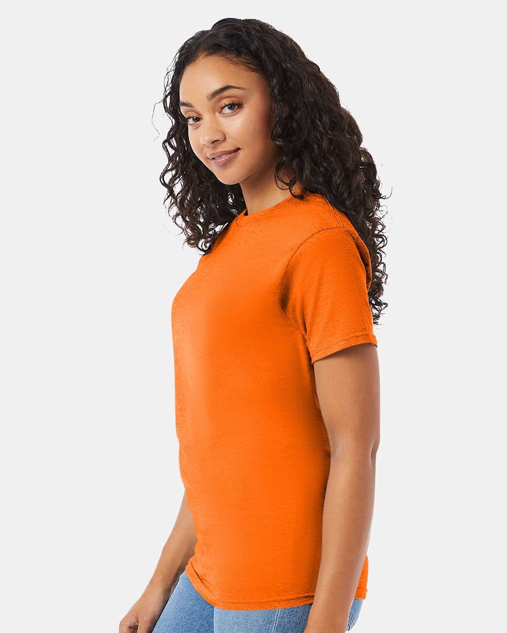 Essential-T T-Shirt - OnModelSide - B00000343 - Safety Orange