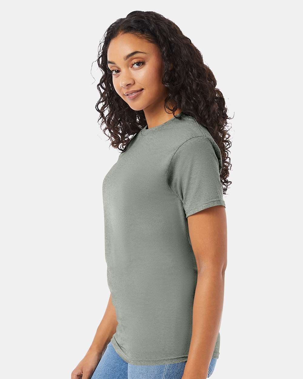 Essential-T T-Shirt - OnModelSide - B00000393 - Stonewashed Green