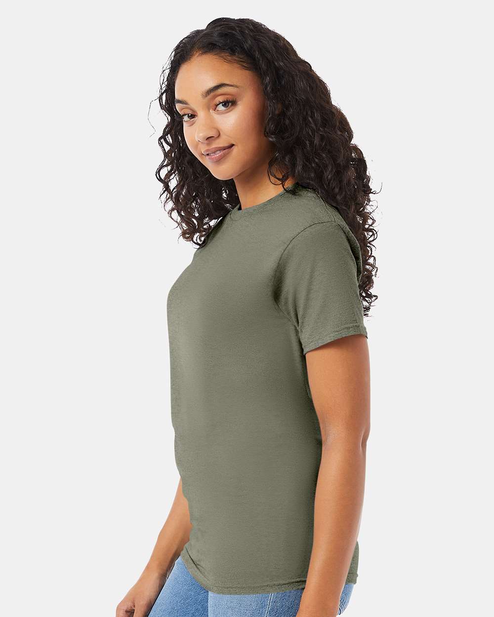 Essential-T T-Shirt - OnModelSide - B00000643 - Fatigue Green