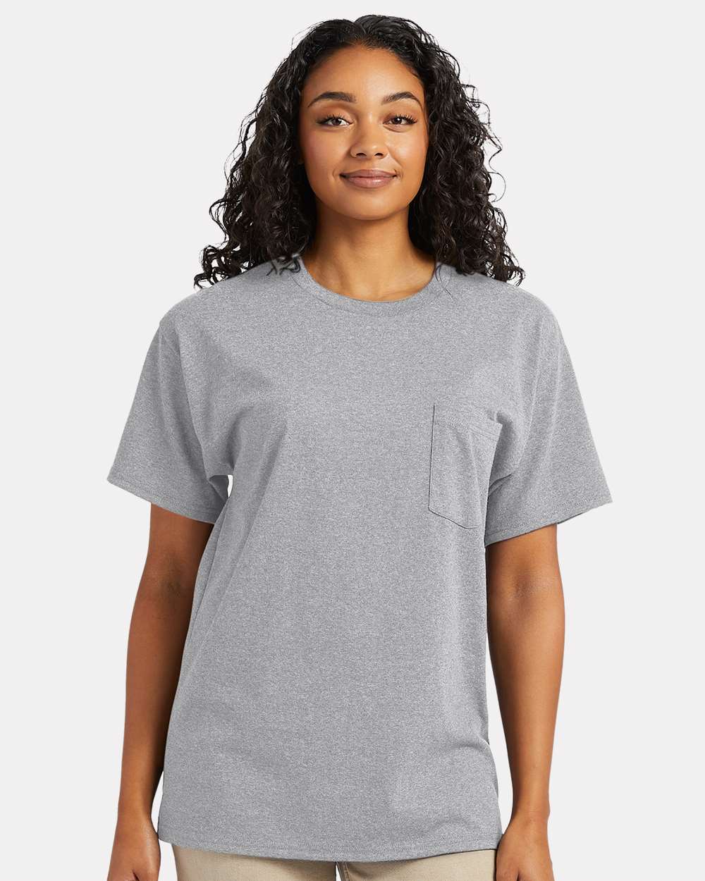 Essential-T Pocket T-Shirt - OnModelFront - B11600583 - Light Steel