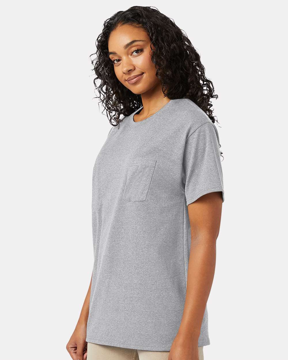 Essential-T Pocket T-Shirt - OnModelSide - B11600583 - Light Steel