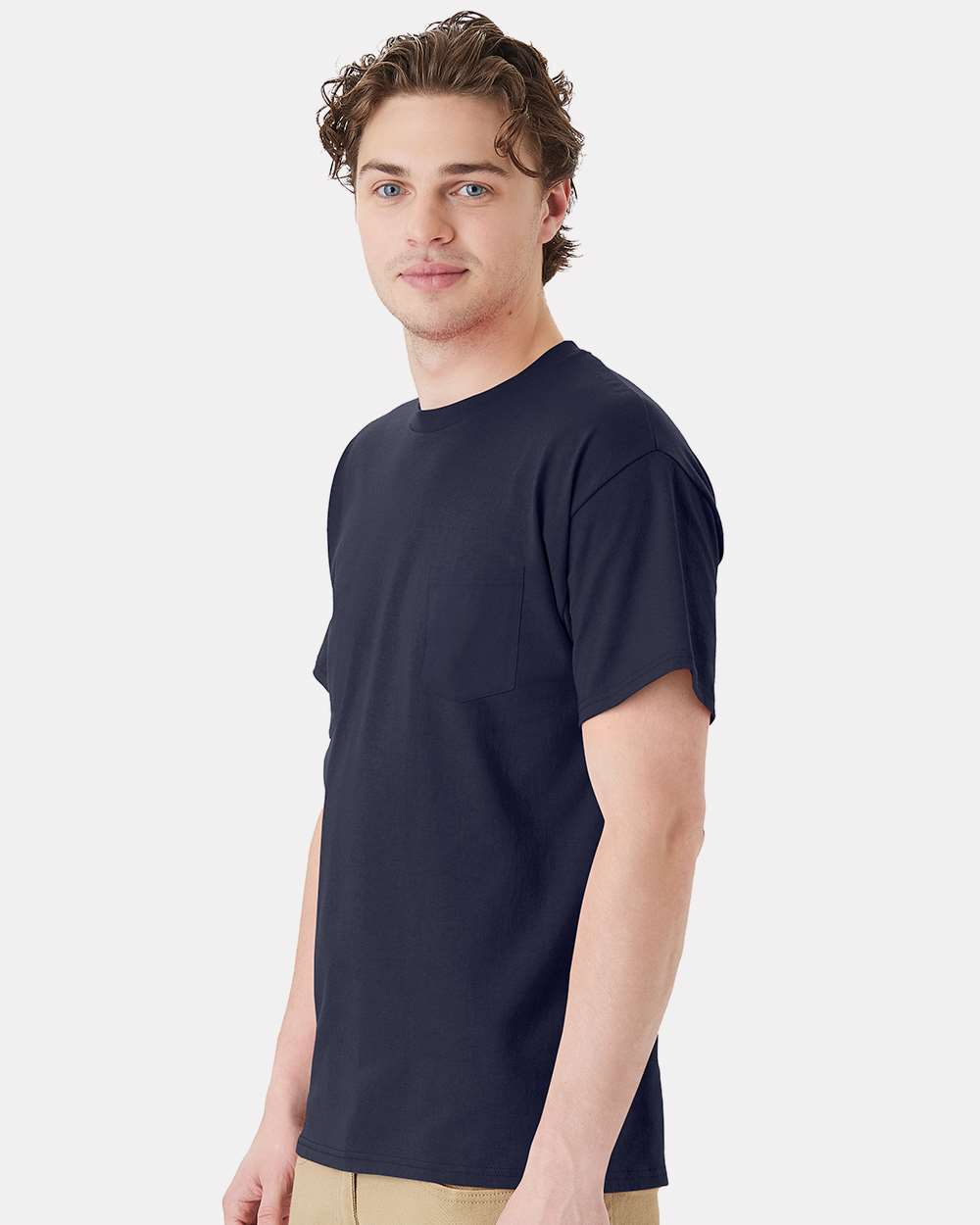Essential-T Pocket T-Shirt - OnModelSide - B11600653 - Athletic Navy