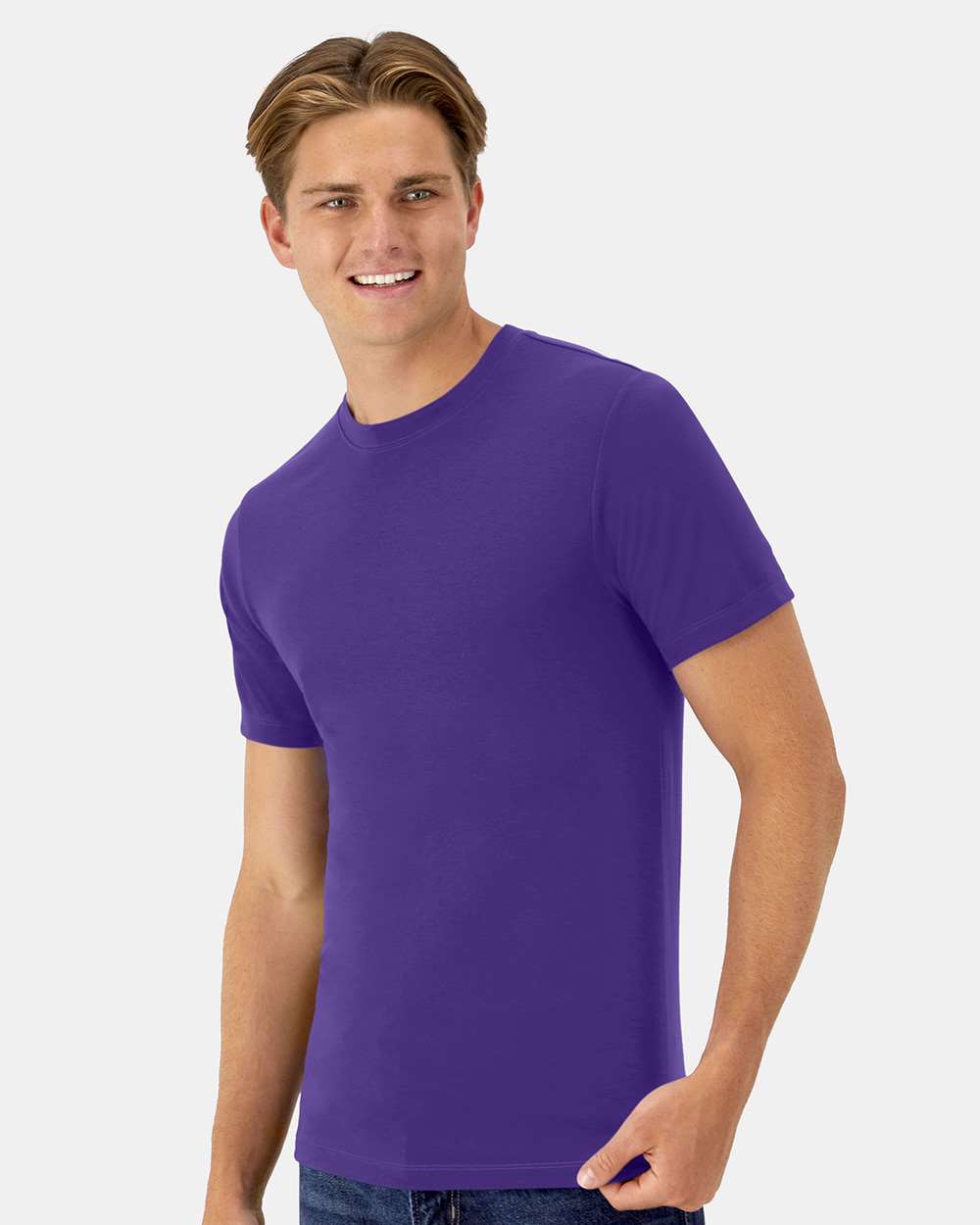 Unisex Cool DRI® Cotton Touch T-Shirt - OnModelSide - B10000673 - Athletic Purple