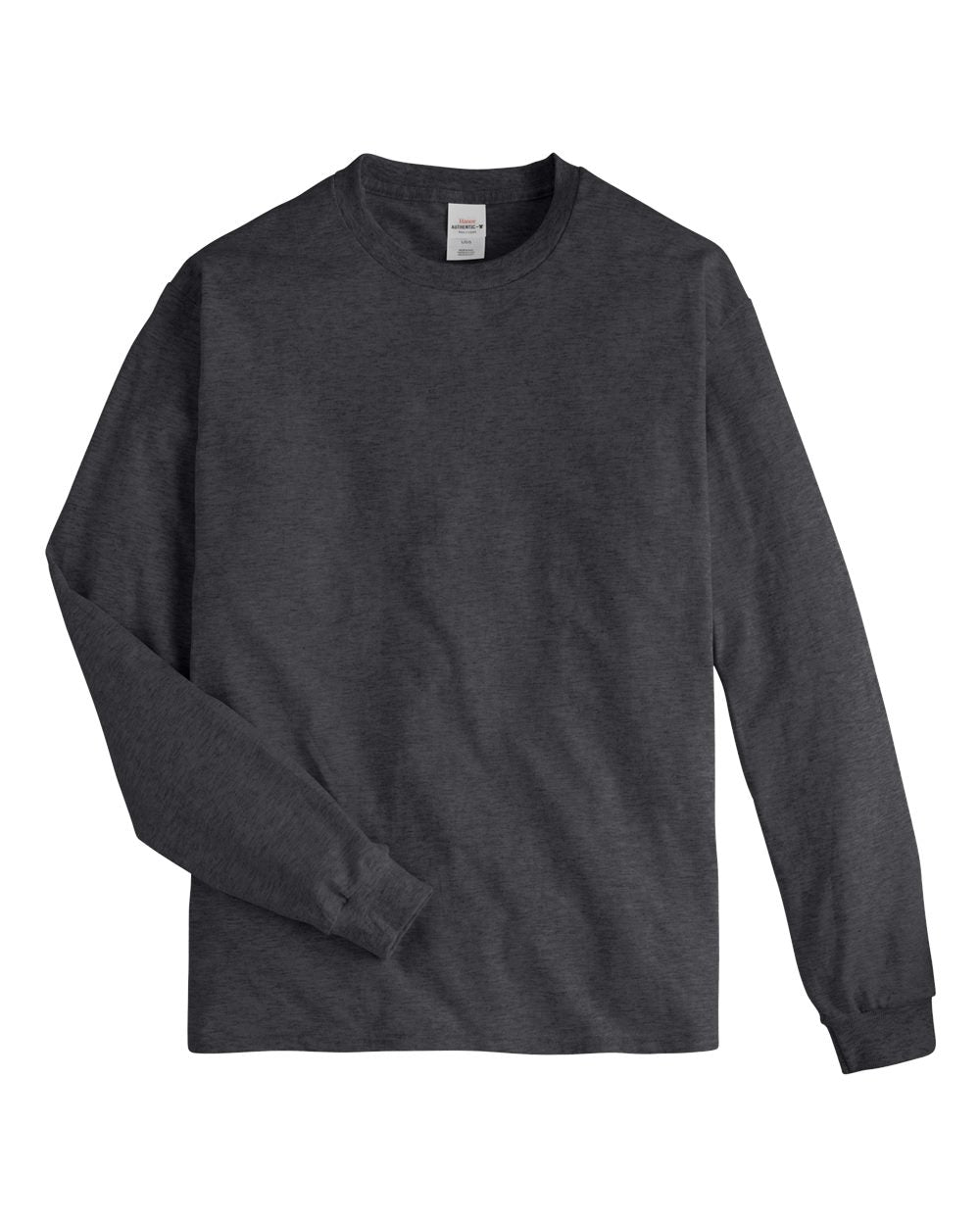 Authentic Long Sleeve T-Shirt - Front - B06000093 - Charcoal Heather