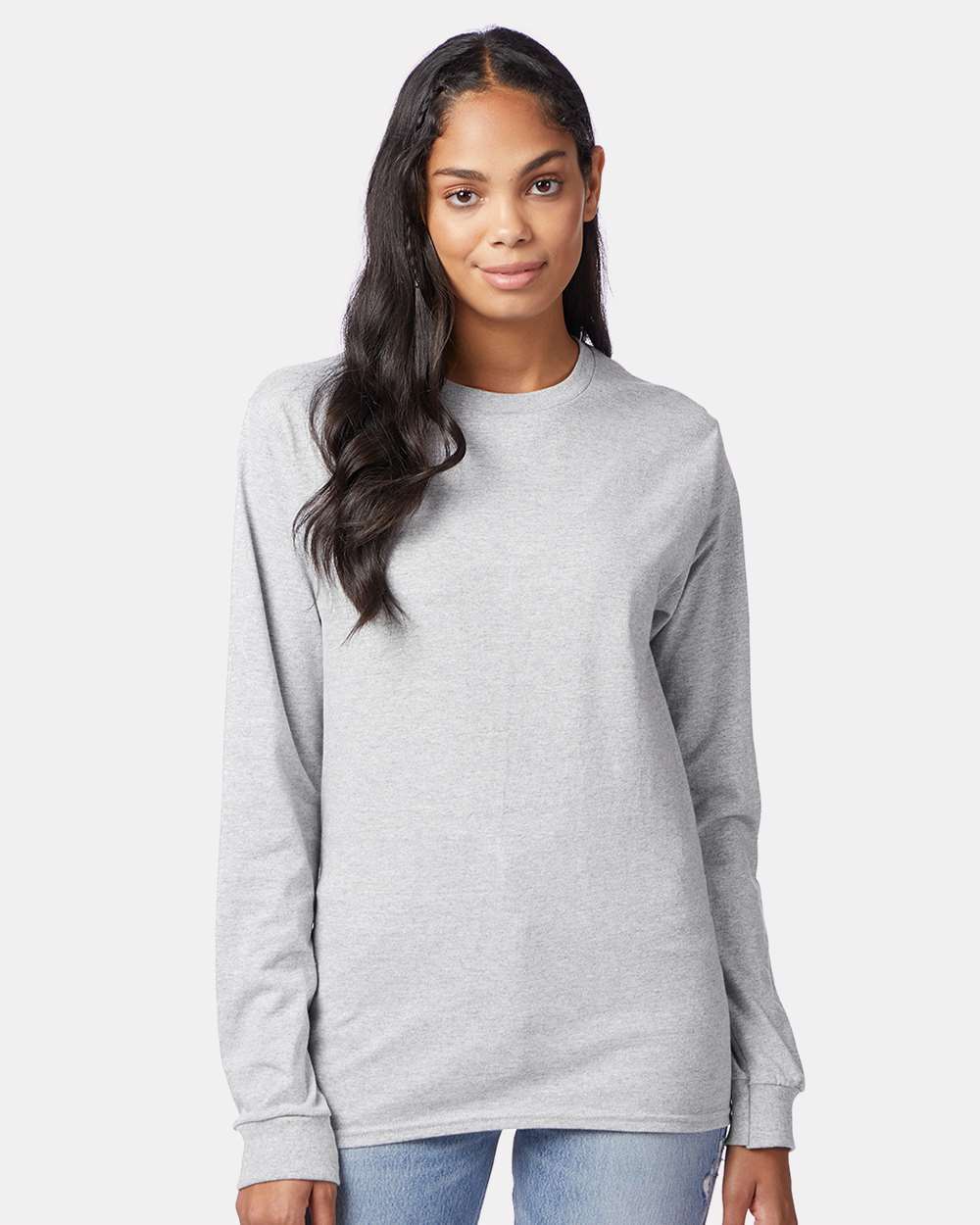 Authentic Long Sleeve T-Shirt - OnModelFront - B06000023 - Ash
