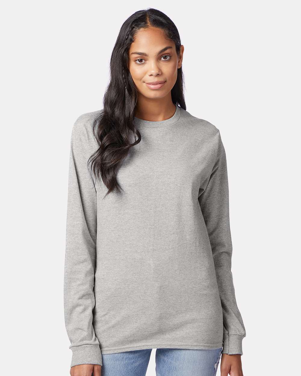 Authentic Long Sleeve T-Shirt - OnModelFront - B06000583 - Light Steel