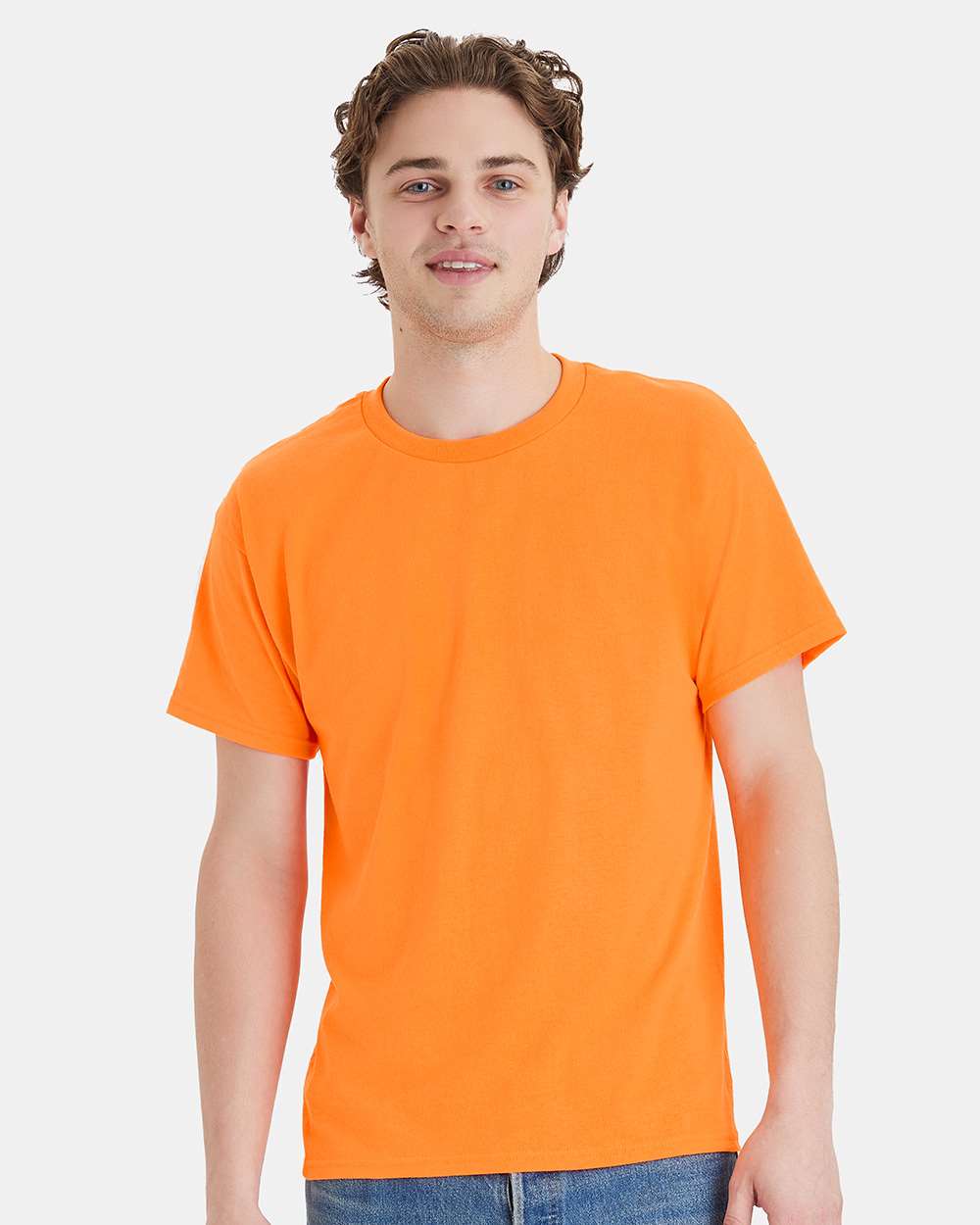 Unisex Ecosmart™ T-Shirt - OnModelFront - B06500153 - Safety Orange