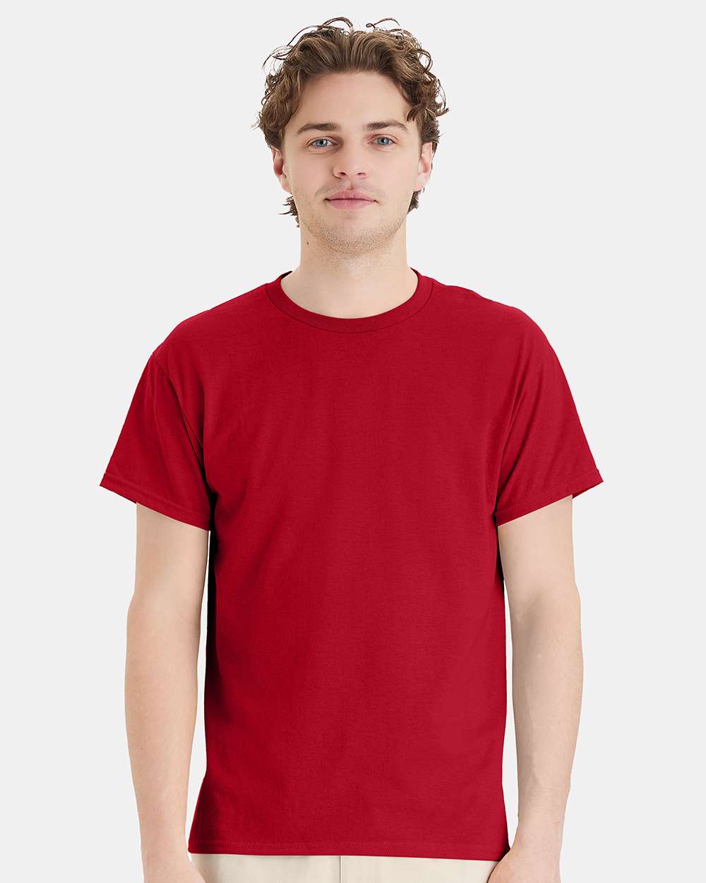 Unisex Ecosmart™ T-Shirt - OnModelFront - B06500223 - Deep Red