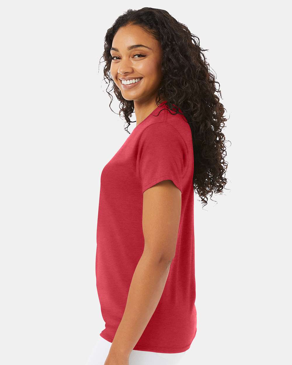 Unisex Ecosmart™ T-Shirt - OnModelSide - B06500703 - Heather Red