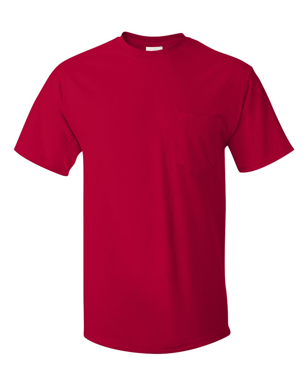 Men's Authentic Pocket T-Shirt - Front - B07000223 - Deep Red