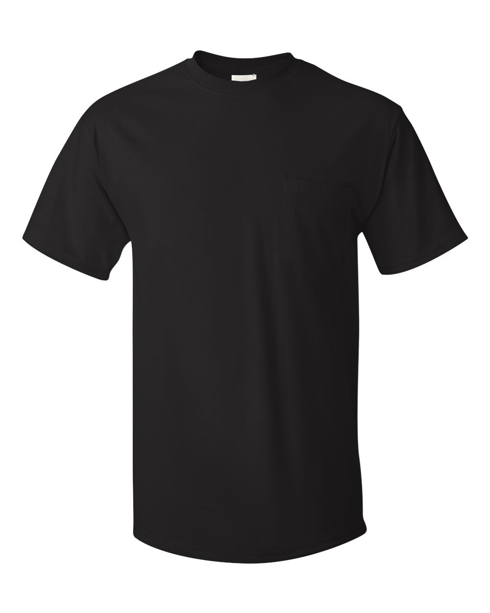 Men's Authentic Pocket T-Shirt - Front - B07000503 - Black
