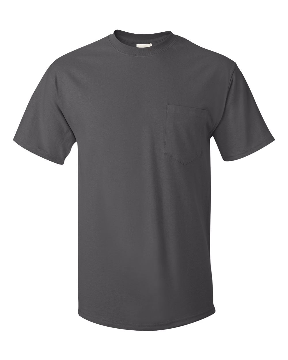 Men's Authentic Pocket T-Shirt - Front - B07000513 - Smoke Grey