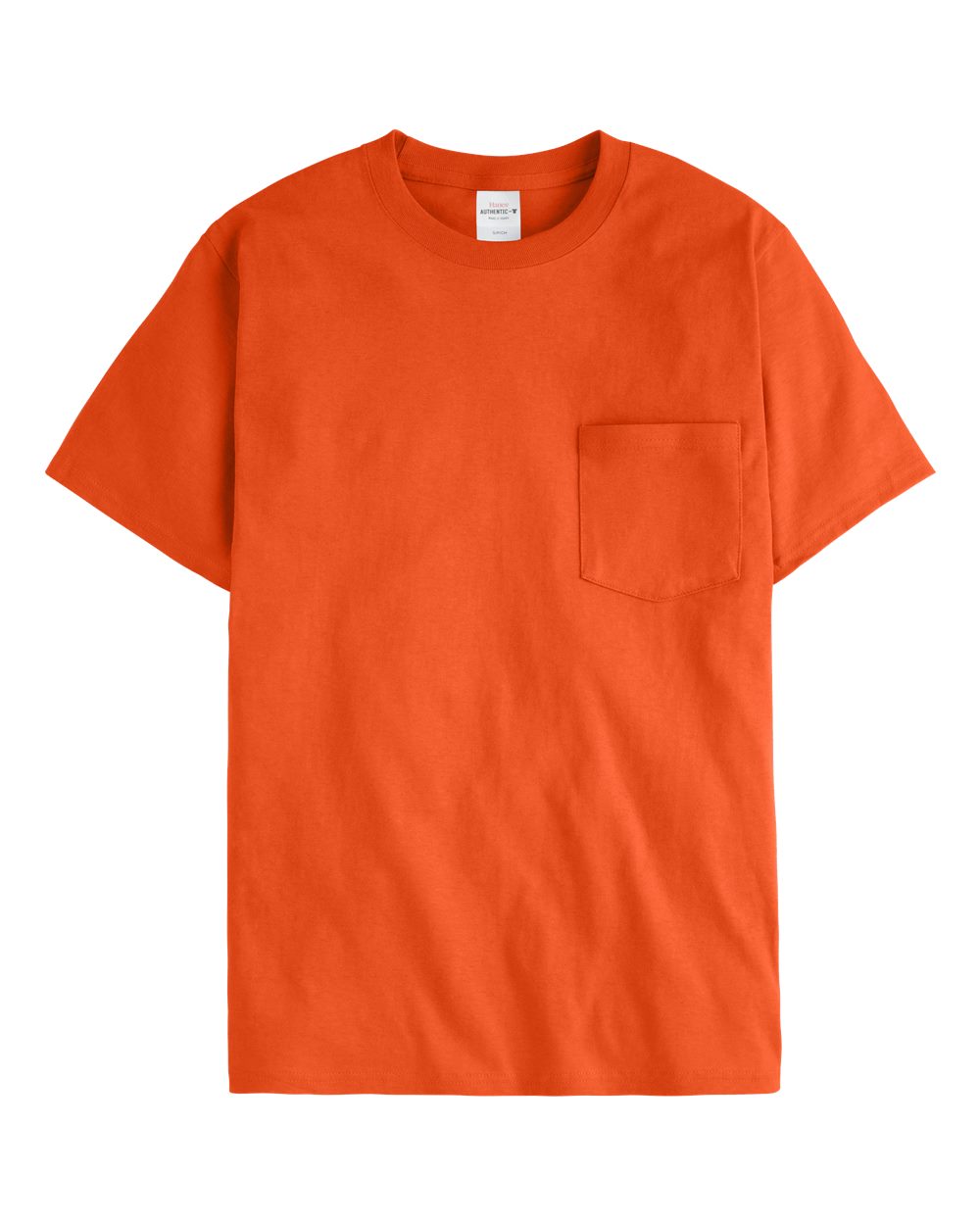 Men's Authentic Pocket T-Shirt - Front - B07000663 - Orange
