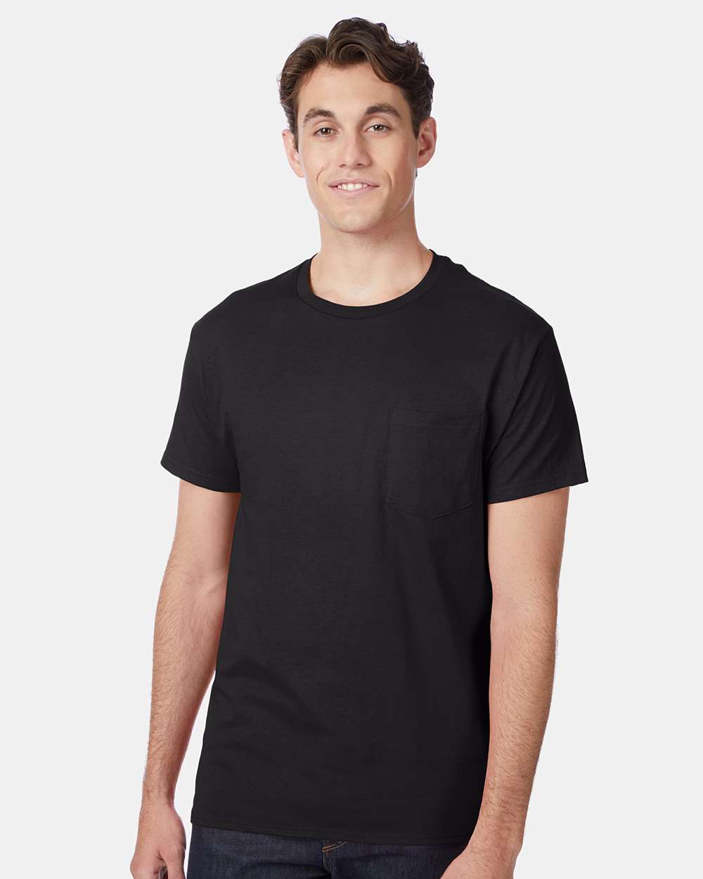 Men's Authentic Pocket T-Shirt - OnModelFront - B07000503 - Black