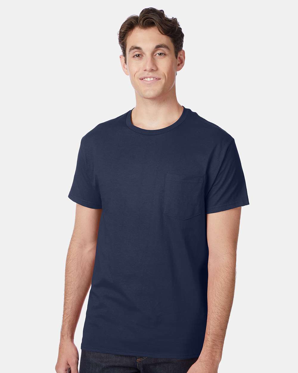 Men's Authentic Pocket T-Shirt - OnModelFront - B07000653 - Navy