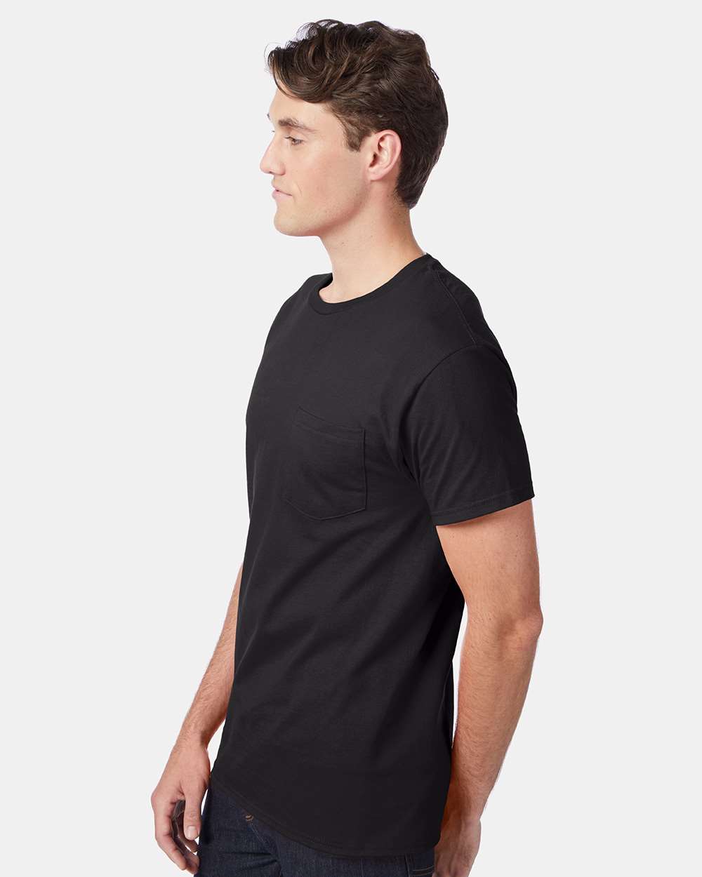 Men's Authentic Pocket T-Shirt - OnModelSide - B07000503 - Black